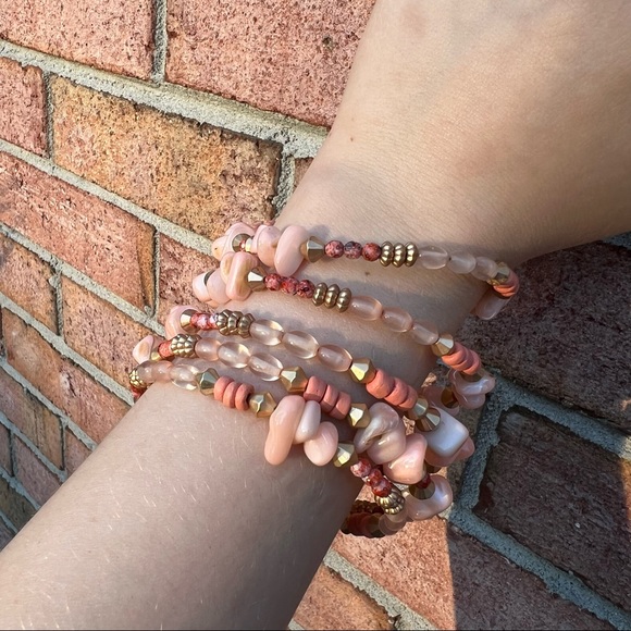 Beaded Wrap Bracelet in Shades of Pink - Picture 5 of 5